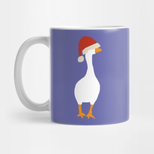 Minimal Abstract Christmas Goose Gamer in Santa Hat Mug